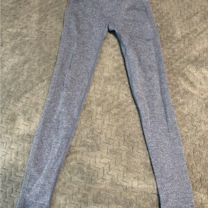 Blue Workout Pants. Ribbed Outer Design